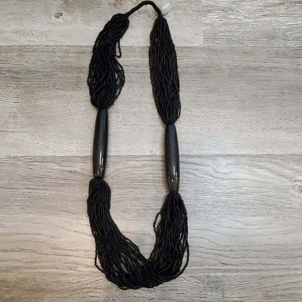 NWT - Black Beaded Necklace